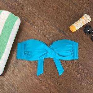 Turquoise bandeau bikini top
